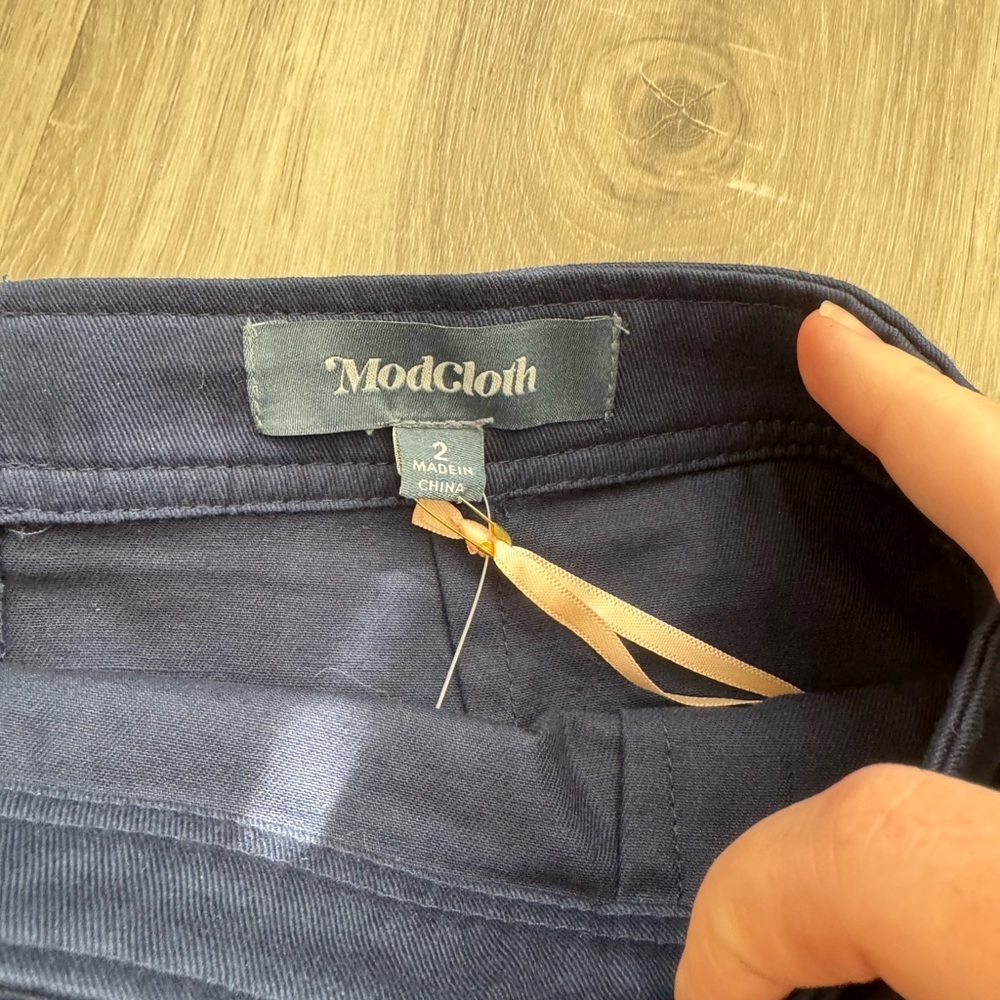 ModCloth Women's Navy Blue Button Skirt - Picture 4 of 7